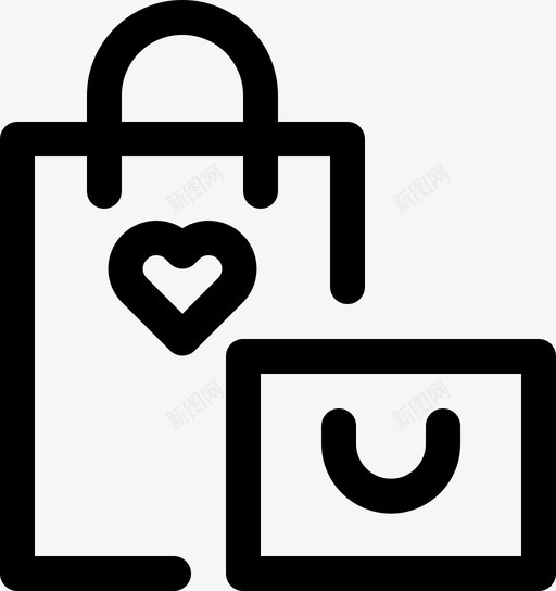 购物袋心爱图标svg_新图网 https://ixintu.com 心 心满意足 情人节 激情 爱 礼物 购物袋