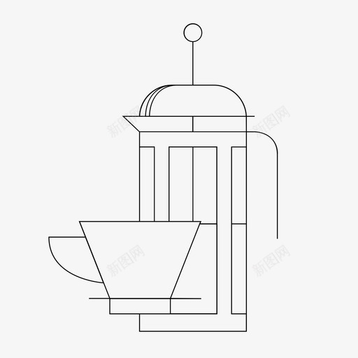 法国出版社咖啡师酿造图标svg_新图网 https://ixintu.com 咖啡 咖啡师 咖啡机 法国出版社 酿造