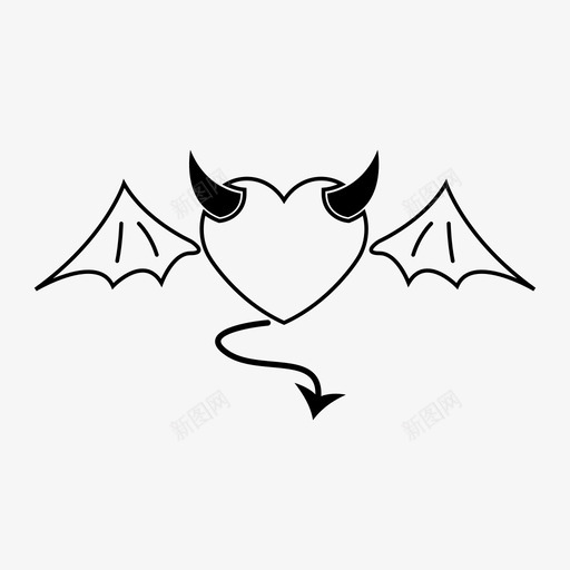 魔鬼的心坏的爱图标svg_新图网 https://ixintu.com 坏的 情人节 爱 魔鬼的心