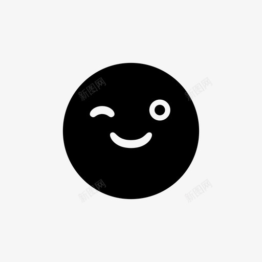 眨眼表情表情开心图标svg_新图网 https://ixintu.com 开心 微笑 眨眼表情 表情 表情填充