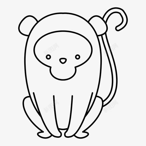 猴子动物图标svg_新图网 https://ixintu.com 动物 猴子