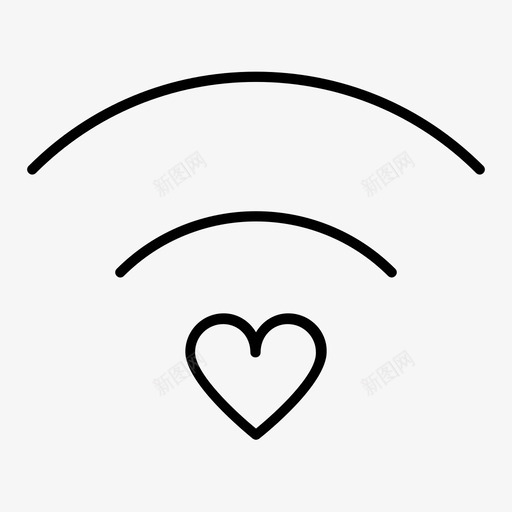 爱的信号连接心图标svg_新图网 https://ixintu.com 心 情人节 爱的信号 连接