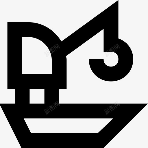船起重机商船图标svg_新图网 https://ixintu.com 商船 线要素设置图标 船 起重机 运输