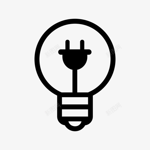 灯泡充电电图标svg_新图网 https://ixintu.com 充电 插头 灯泡 电 电源 绿色能源