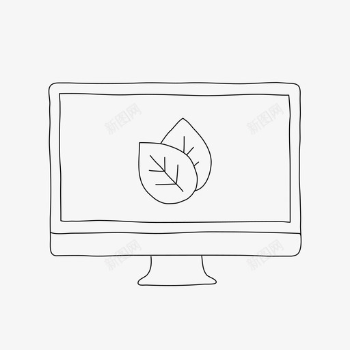 桌面树叶设备自然图标svg_新图网 https://ixintu.com 屏幕 桌面树叶 自然 设备