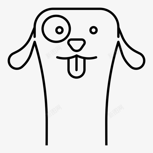 狗脸动物头图标svg_新图网 https://ixintu.com 动物 头 宠物 狗脸 猫和狗