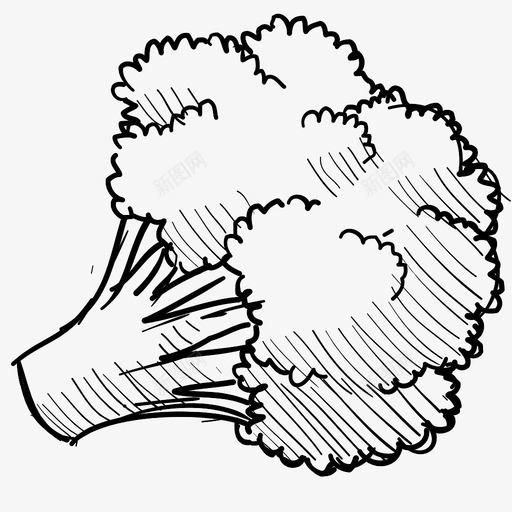 西兰花食物纯素图标svg_新图网 https://ixintu.com 素描图标 素食 纯素 蔬菜 西兰花 食物