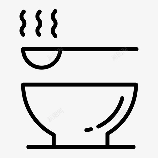 一碗汤吃热图标svg_新图网 https://ixintu.com 一碗汤 冬天 吃 汤匙 热
