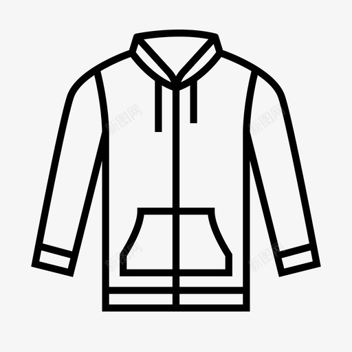 连帽衫衣服连帽夹克图标svg_新图网 https://ixintu.com 毛衣 衣服 运动服 连帽夹克 连帽衫