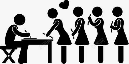 明星签名粉丝女孩图标svg_新图网 https://ixintu.com 偶像 女孩 排队 明星影星vip 明星签名 粉丝