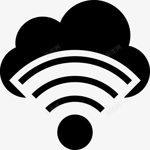 云wifi免费互联网图标svg_新图网 https://ixintu.com 云wifi 互联网 免费 技术 网页设计开发glyphs
