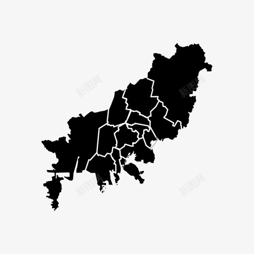 釜山行政区划城市地图图标svg_新图网 https://ixintu.com 城市地图 城市行政区划 行政区划 釜山 韩国