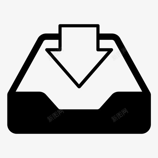 收件箱文档图标svg_新图网 https://ixintu.com 上传 下载 收件箱 文件 文档