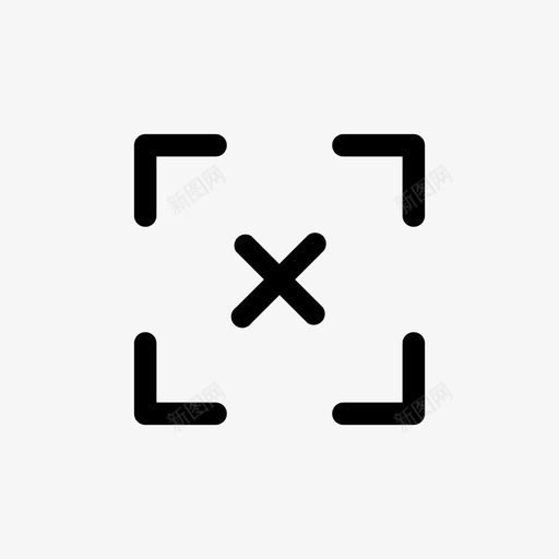 十字线裁剪十字标记图标svg_新图网 https://ixintu.com 十字标记 十字线 方形 裁剪