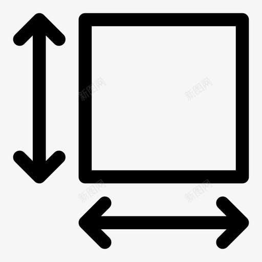 尺寸面积房间尺寸图标svg_新图网 https://ixintu.com 尺寸 房间尺寸 正方形 纯线条 面积 面积大小