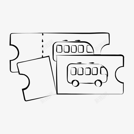 门票登机牌公共汽车票图标svg_新图网 https://ixintu.com 公共交通 公共汽车票 城市手绘 手绘 登机牌 门票