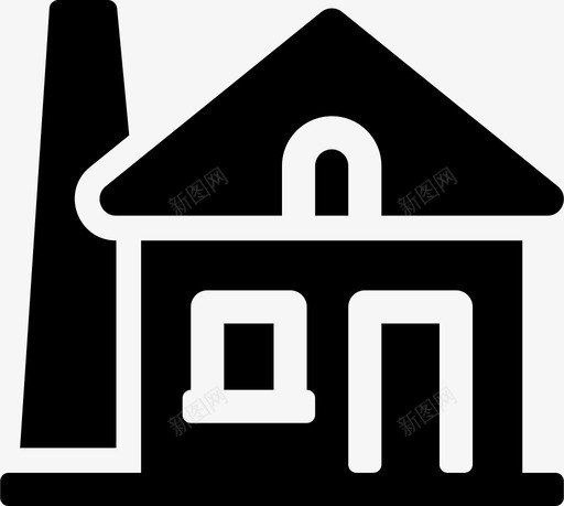 房屋建筑物烟囱图标svg_新图网 https://ixintu.com 住宅楼填充 前门 建筑物 房地产 房屋 烟囱 窗户