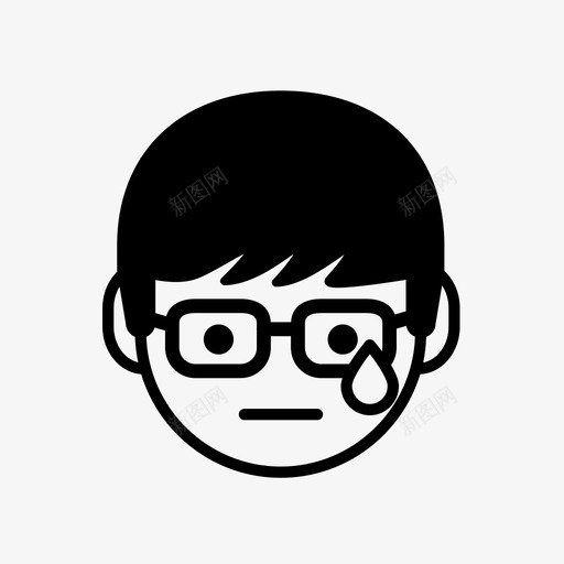 悲伤情感人性图标svg_新图网 https://ixintu.com 不快乐 人性 悲伤 情感 眼泪