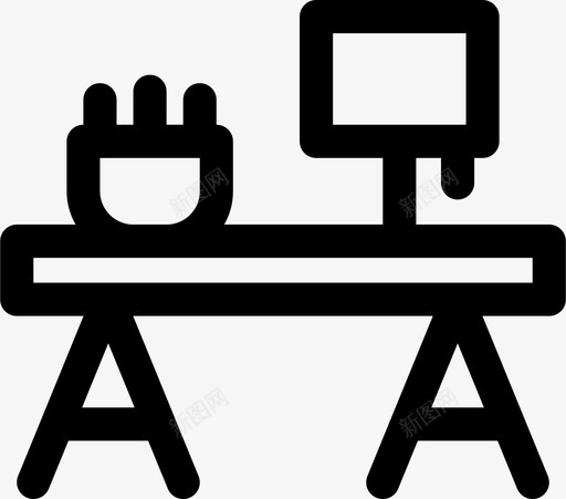 书桌灯办公室图标svg_新图网 https://ixintu.com 书桌 办公室 家具 工作 工厂 桌子 灯