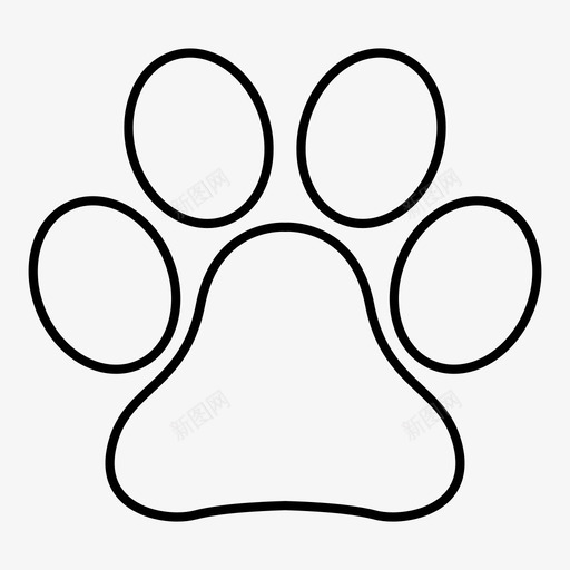 爪印狗印脚印图标svg_新图网 https://ixintu.com 爪印 狗印 狗掌印 脚印