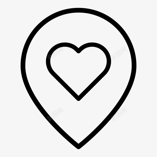 爱地图别针方向喜欢图标svg_新图网 https://ixintu.com 位置 喜欢 地图别针 导航 方向 爱地图别针