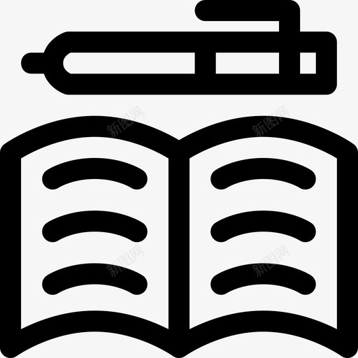笔记簿教育书页图标svg_新图网 https://ixintu.com 书页 写作 学习 教育 文书工作 笔 笔记簿