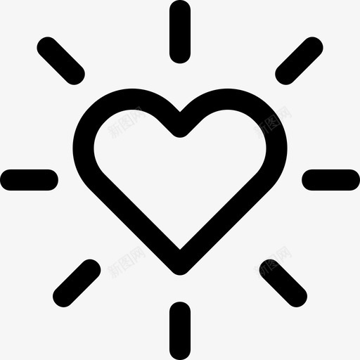 心发光能量爱图标svg_新图网 https://ixintu.com 心发光 心满意足 振动 激情 爱 能量 辐射