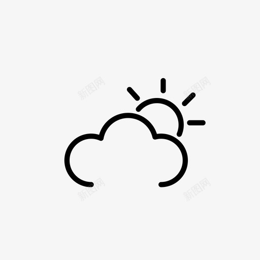 多云早晨天气图标svg_新图网 https://ixintu.com 多云 天气 早晨
