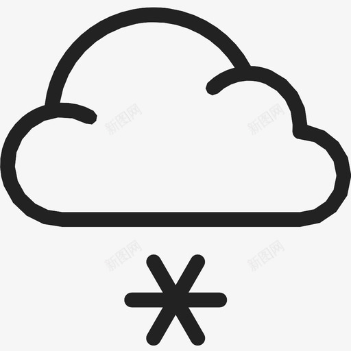 云雪雪花图标svg_新图网 https://ixintu.com 云 天气 雪 雪花