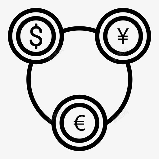 货币兑换银行金融美元日元欧元图标svg_新图网 https://ixintu.com 美元日元欧元 货币兑换 银行和金融 银行金融