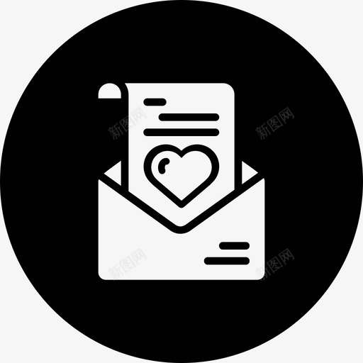 电子邮件信封心形图标svg_新图网 https://ixintu.com 2017年情人节实心圆差 信封 心形 情书 情人节 电子邮件 留言