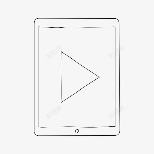 ipad播放按钮设备媒体图标svg_新图网 https://ixintu.com ipad播放按钮 媒体 屏幕 播放按钮 设备