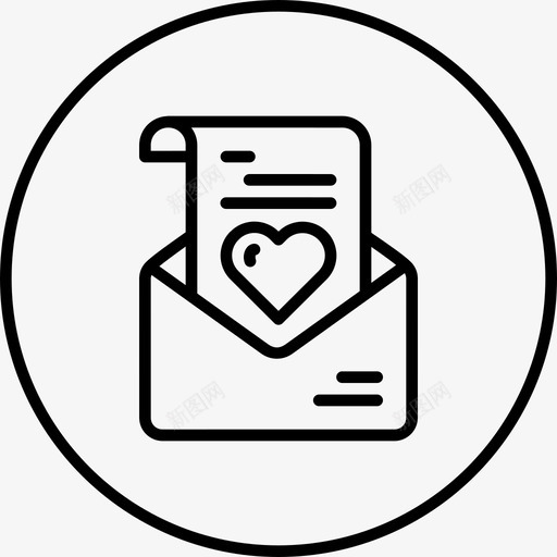 情书通讯信封图标svg_新图网 https://ixintu.com 2017年情人节圆线 信封 情书 情人节 留言 通讯