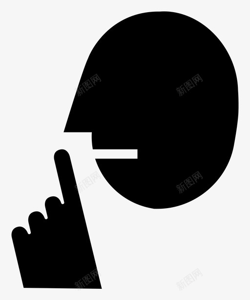 安静手势人图标svg_新图网 https://ixintu.com 人 安静 手势