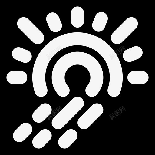 有降水的太阳天气预报天气图标svg_新图网 https://ixintu.com smashicons天气md固体 天气 天气预报 有降水的太阳