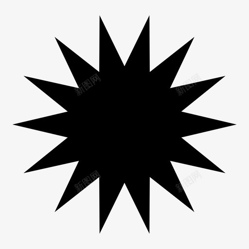 星星十四角星图标svg_新图网 https://ixintu.com 十四角星 星星
