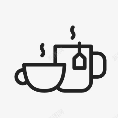 咖啡和茶早餐杯子图标图标