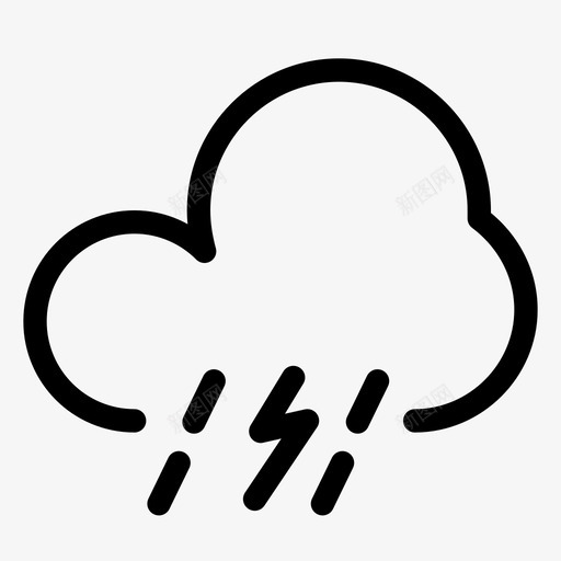 闪电雷声天气图标svg_新图网 https://ixintu.com 天气 天气预报 闪电 雷声