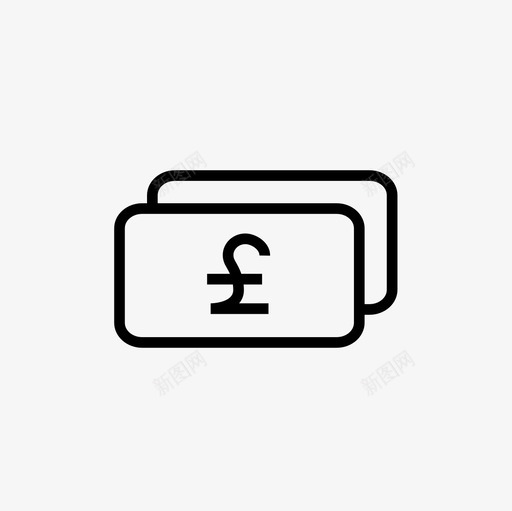 英镑现金金融货币图标svg_新图网 https://ixintu.com 英镑现金 货币 金融 金融细线图标集
