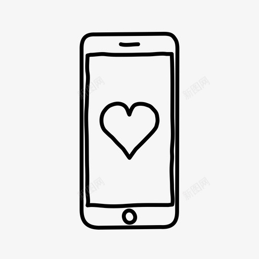 iphone心脏设备手绘图标svg_新图网 https://ixintu.com iphone心脏 屏幕 手绘 设备