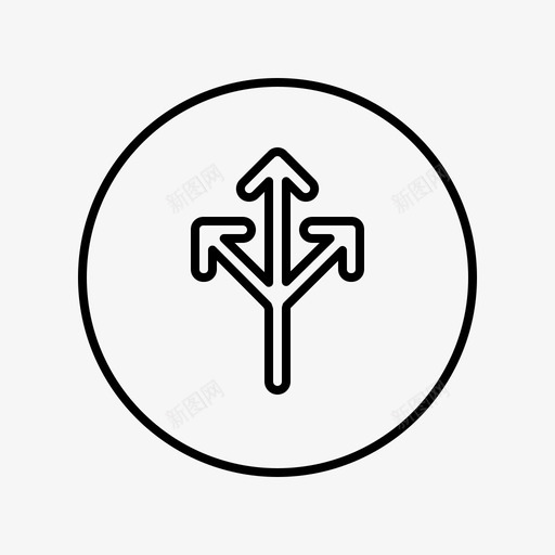 三向箭头方向图标svg_新图网 https://ixintu.com 三向 方向 方式 箭头 线箭头 路线