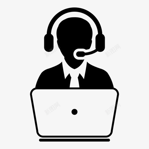 客户服务呼叫中心计算机图标svg_新图网 https://ixintu.com 呼叫中心 客户帮助热线 客户服务 帮助热线 支持 服务矢量图标 联机 计算机