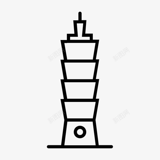 台北101大楼摩天大楼图标svg_新图网 https://ixintu.com 101大楼 中华人民共和国省级行政区 中国台湾省 台北 台湾 摩天大楼