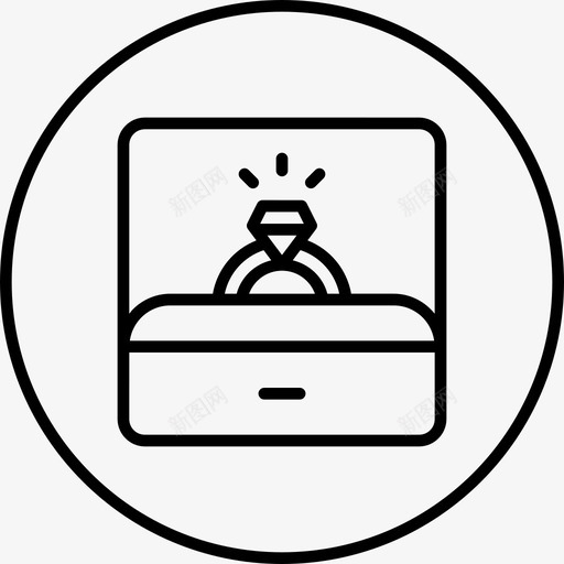 ringbox订婚爱情图标svg_新图网 https://ixintu.com 2017年情人节圆形线路 ringbox 求婚 爱情 订婚