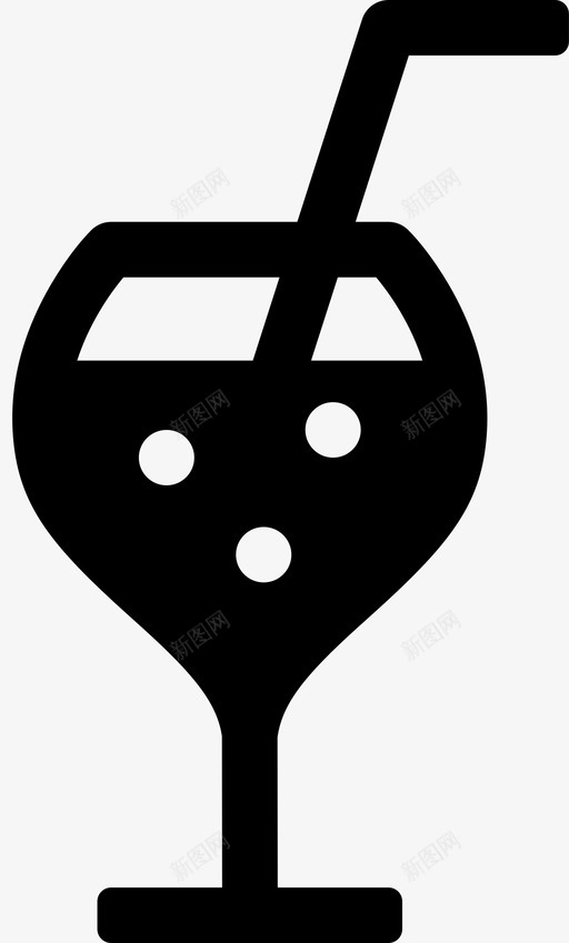 玻璃酒精饮料图标svg_新图网 https://ixintu.com 吸管 杯子 玻璃 葡萄酒 装满的饮料 酒精 饮料