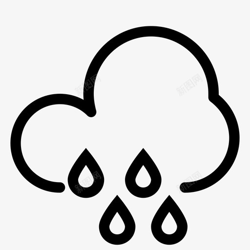 下雨天气天气预报图标svg_新图网 https://ixintu.com 下雨 天气 天气预报