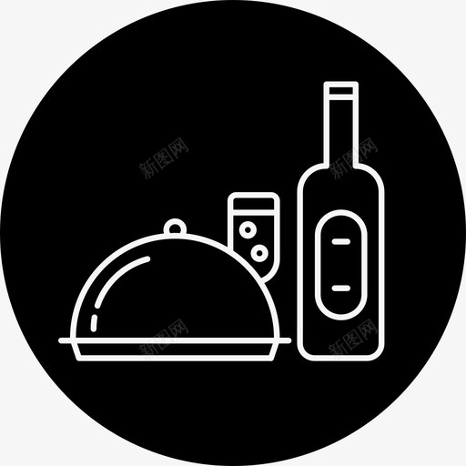上菜盘酒水香槟图标svg_新图网 https://ixintu.com 2017年新年轮番 上菜盘 晚餐 派对 美食 酒水 香槟