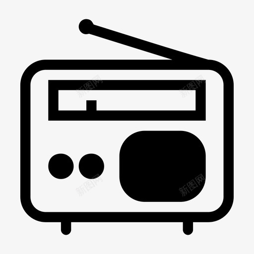 收音机调幅收音机媒体图标svg_新图网 https://ixintu.com 媒体 收音机 电台 老式收音机 调幅收音机