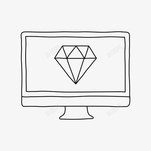 桌面钻石设备珠宝图标svg_新图网 https://ixintu.com 屏幕 桌面钻石 珠宝 设备