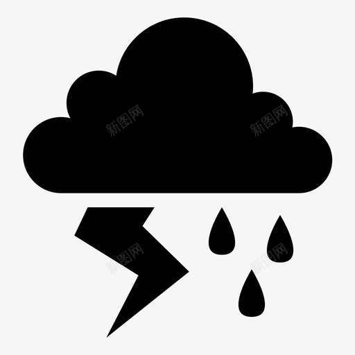 暴风雨天气云闪电图标svg_新图网 https://ixintu.com 云 暴风雨天气 闪电 雨 雷 预报